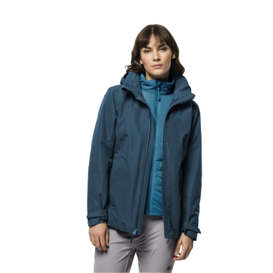 Jack Wolfskin Winter Jacket Bergland 3in1 (very warm, waterproof and windproof) coral blue Women